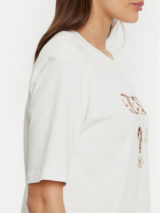 Guess Guess T-shirt V4YI06 I3Z14 Écru Boxy Fit