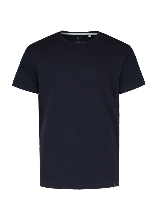 Volcano Volcano T-Shirt TM-DARK Granatowy Regular Fit