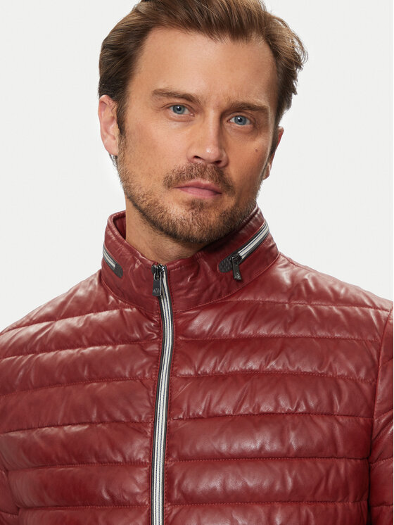 Milestone Lederjacke Cortino 431019 60515 Dunkelrot Regular Fit 