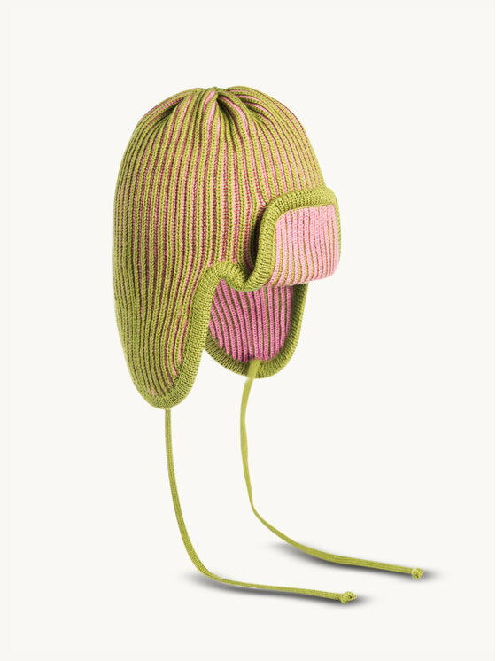 Czapka Happymess, Zielone, Pilotka Merino