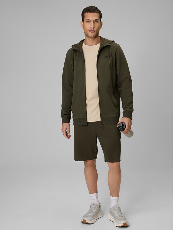 4F 4F Szorty sportowe BASIC+ Khaki Regular Fit