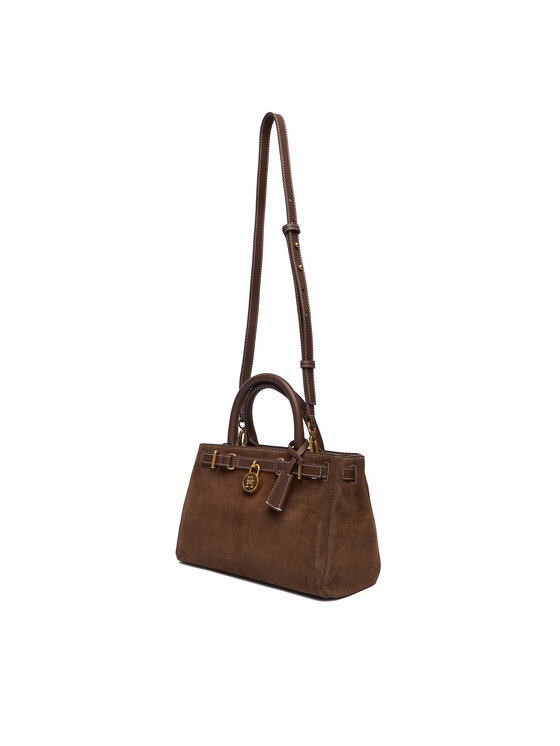 Tommy Hilfiger Tommy Hilfiger Ročna torba American Icon Mini Tote Suede Le AW0AW18202 Rjava