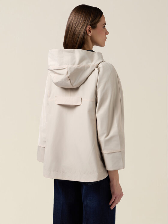 Oltre Oltre Płaszcz zimowy 0004J000150N0S1 Kremowy Baggy Fit