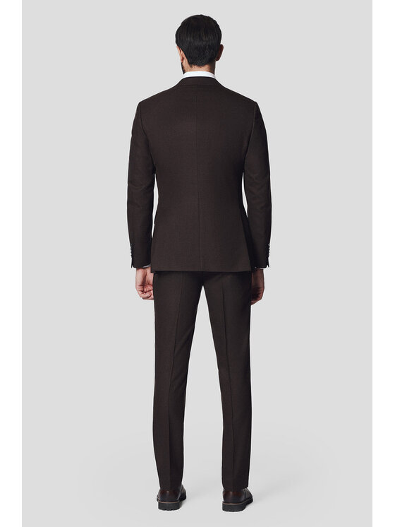 Lancerto Lancerto Garnitur Flengi GA073125000025 Brązowy Slim Fit