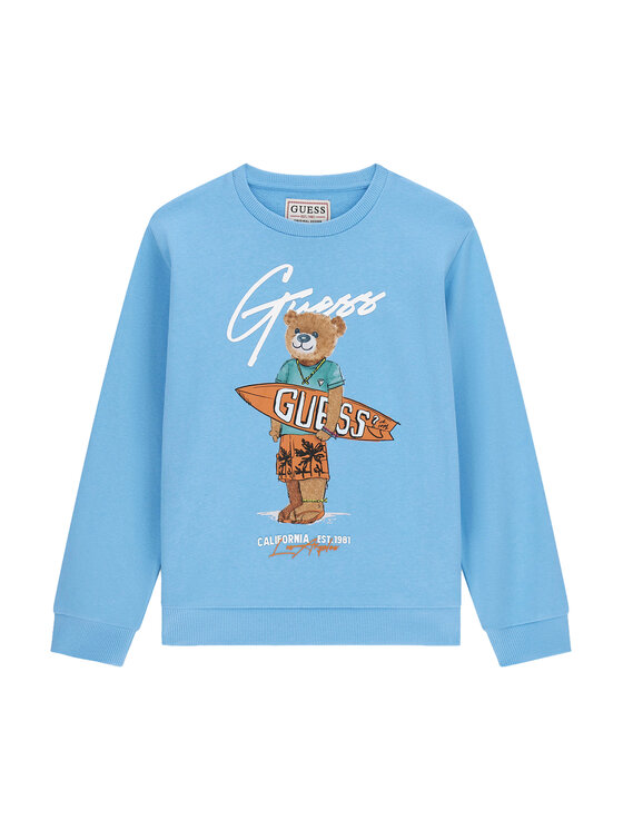 Guess Guess Mikina L6GQ04 KA6R4 Modrá Regular Fit