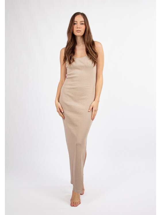 DKaren Sport DKaren Sport Sukienka codzienna DK-K-P7 Beżowy Slim Fit