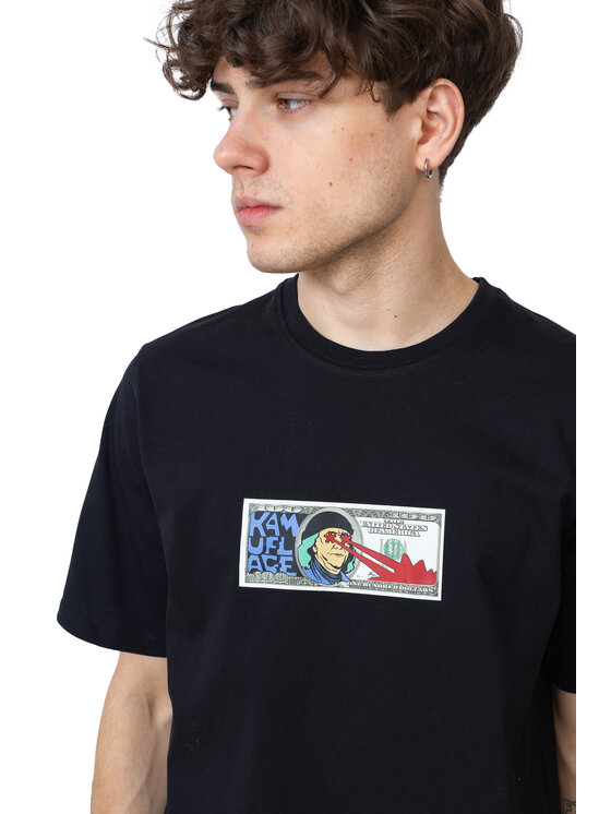Kamuflage Kamuflage T-Shirt Buckz Czarny Relaxed Fit