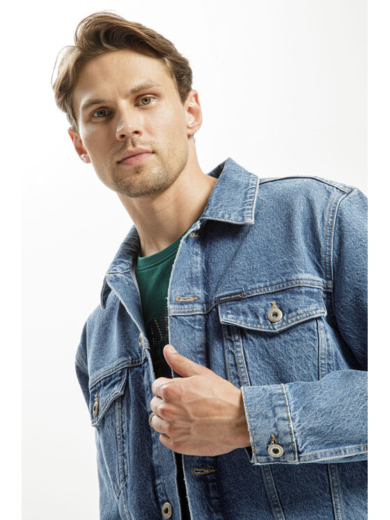 Cross Jeans Cross Jeans Kurtka jeansowa A 320-020 Niebieski Regular Fit