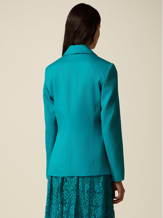 Oltre Oltre Giacca di transizione R079R102516N025 Turchese Slim Fit