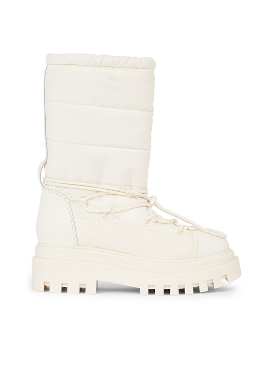 calvin klein jeans bottes de neige flatform snow boot nylon wn yw0yw01146 blanc