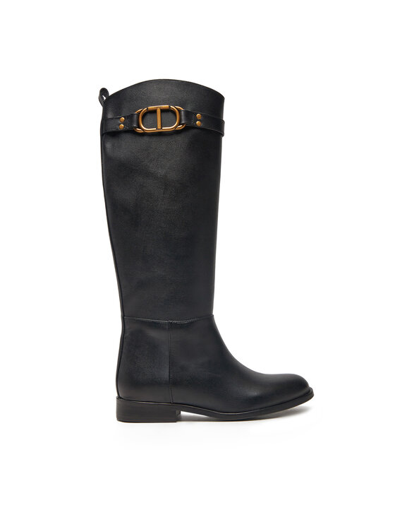 TWINSET TWINSET Čizme ispod koljena 242TCP092 Crna