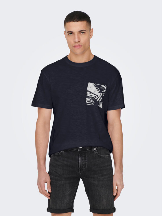 Only & Sons Only & Sons Marškinėliai 22025286 Tamsiai mėlyna Regular Fit