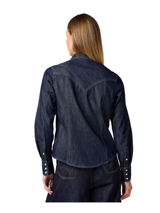 Wrangler Wrangler Koszula jeansowa 112362846 Granatowy Slim Fit
