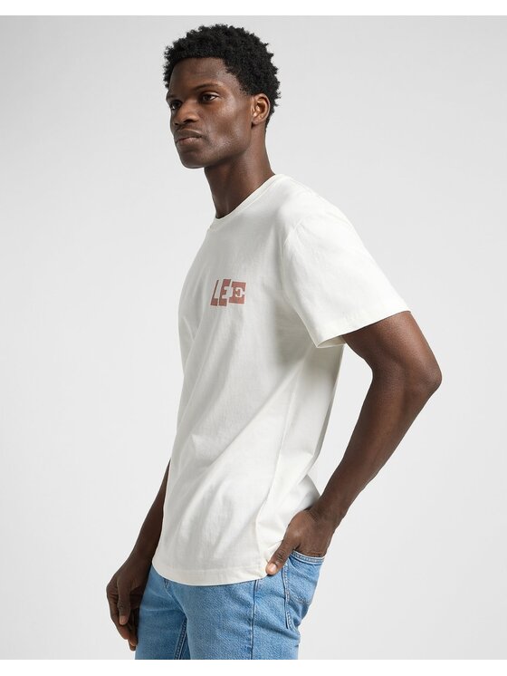 Lee Lee T-shirt Relaxed Graphic Tee Bianco Relaxed Fit