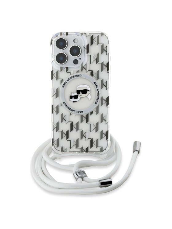 KARL LAGERFELD KARL LAGERFELD Etui na telefon Crossbody Monogram Karl & Choupette Head Przezroczysty