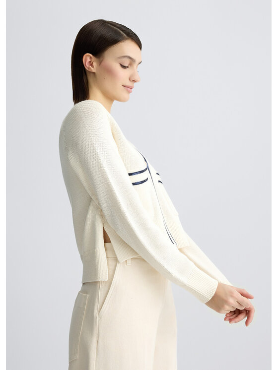 Liu Jo Liu Jo Cardigan CA5110MS016M9090 Bianco Regular Fit