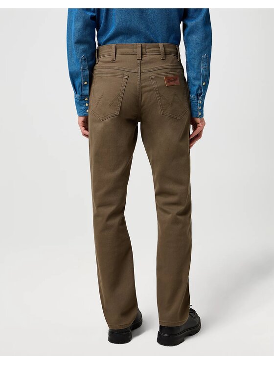 Wrangler Wrangler Spodnie materiałowe TEXAS Brązowy Straight Fit
