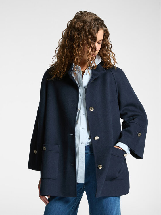 Elena Mirò Elena Mirò Cappotto 8039Z000012N034 Blu A-Line Fit