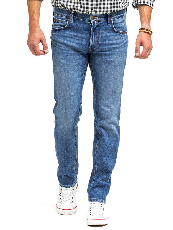 Lee Lee Jeansy DAREN ZIP FLY Niebieski Straight Fit