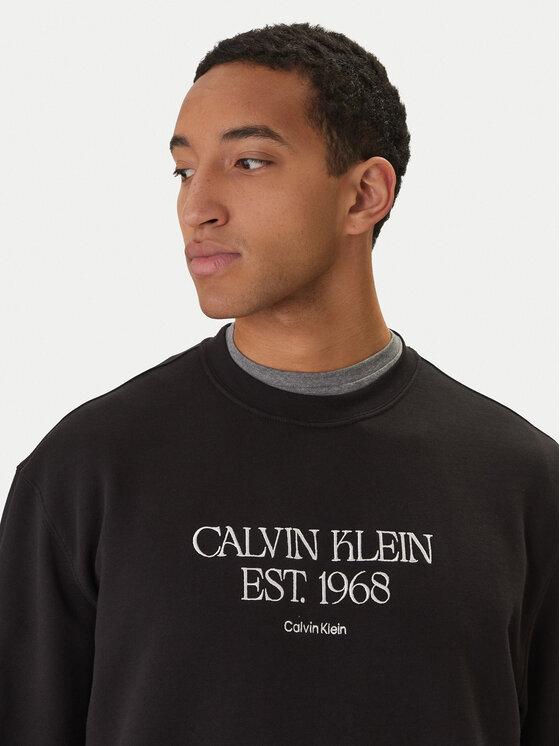 Calvin Klein Jeans Calvin Klein Jeans Pulóver Nyc Graphic LV04RF233G Fekete Regular Fit