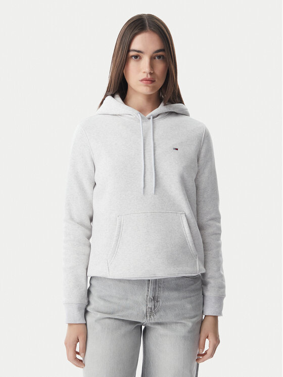Tommy Jeans Pulóver Flag DW0DW19958 Világosszürke Regular Fit