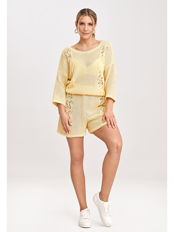 FIGL FIGL Sweter M995 Żółty Regular Fit
