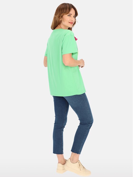 Perso Perso Tričko TCE245099F Zelená Regular Fit