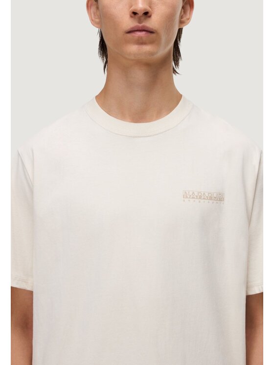 Napapijri Napapijri T-shirt S-BACK GRAPHIC SS Beige Bermuda Fit