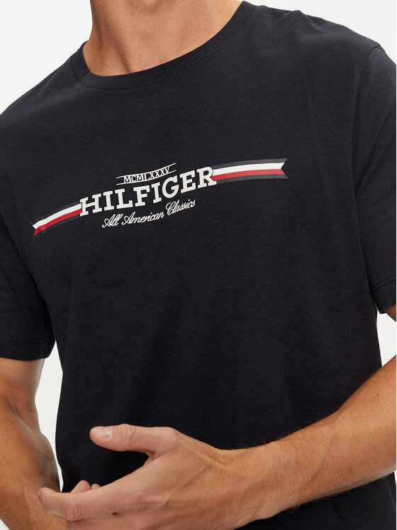 Tommy Hilfiger Tommy Hilfiger T-Shirt MW0MW36480 Granatowy Regular Fit