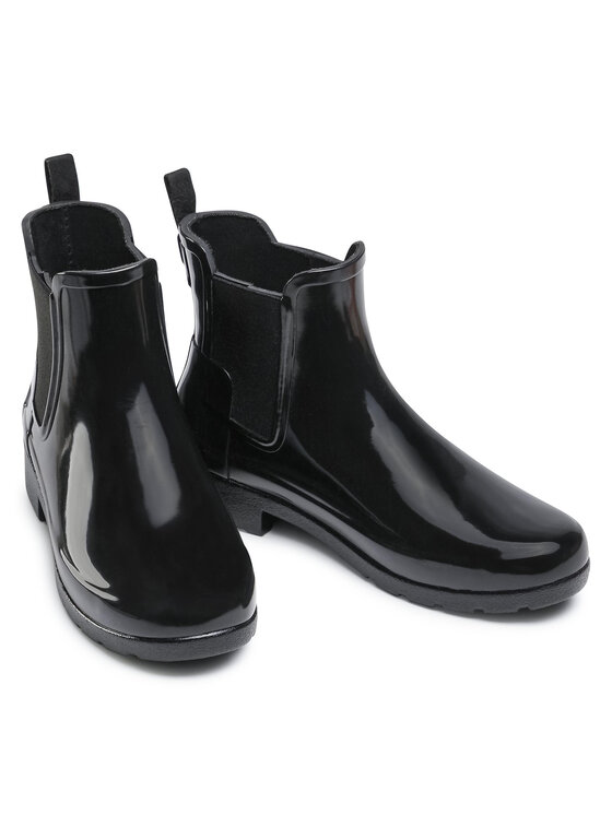 Hunter Hunter Гумени ботуши Org Refined Chelsea Gloss WFS1017RGL Черен