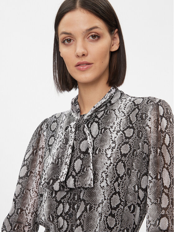 MICHAEL Michael Kors MICHAEL Michael Kors Рокля тип риза MH381QOABE Сив Regular Fit