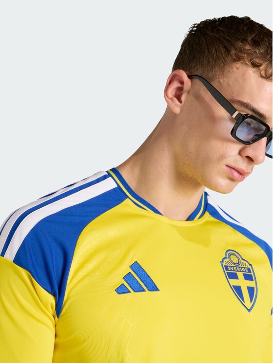 adidas adidas Koszulka techniczna Sweden 26 Home Jersey Żółty Slim Fit