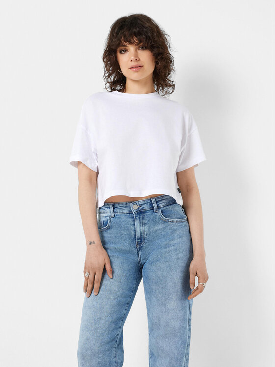 Noisy May T-krekls Alena 27023863 Balts Cropped Fit