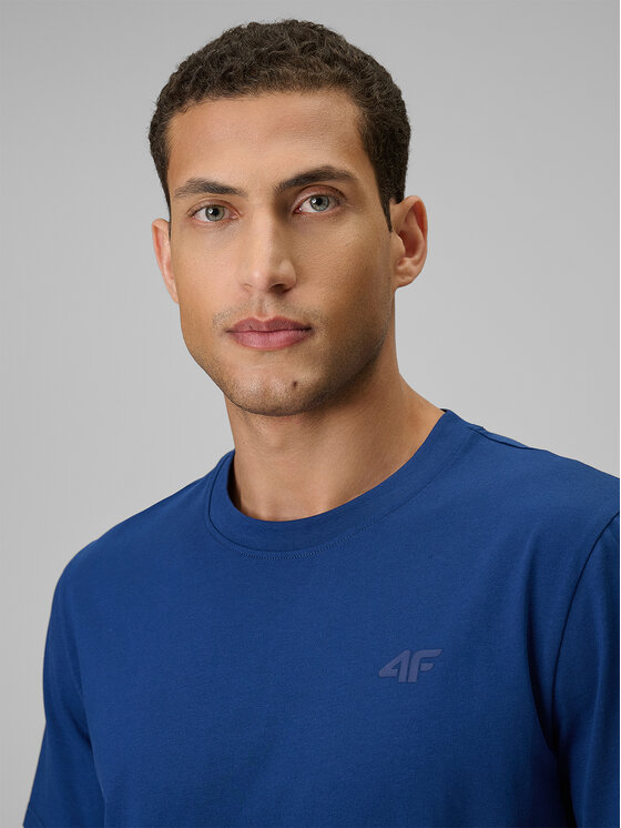 4F 4F T-Shirt BASIC+ Granatowy Regular Fit