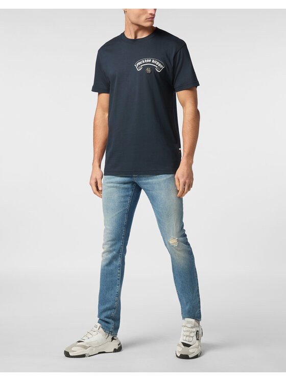 PHILIPP PLEIN PHILIPP PLEIN T-Shirt 23511 Niebieski jasny Regular Fit