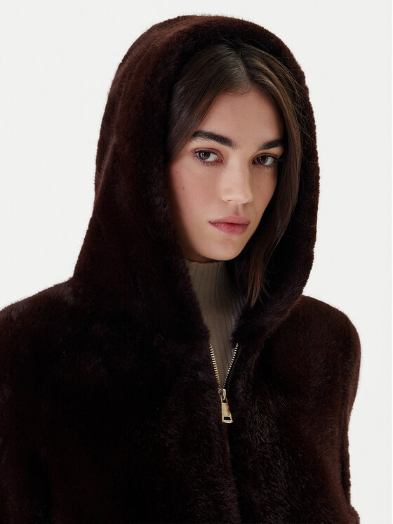 Dixie Dixie Кожено палто V330Y003A Кафяв Regular Fit