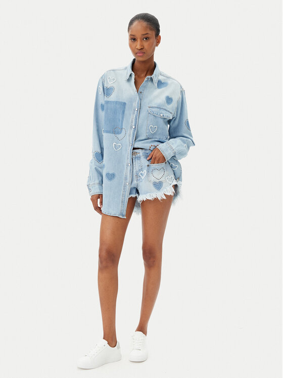 One Teaspoon One Teaspoon Τζιν πουκάμισο Everyday Studded 26714 Μπλε Relaxed Fit