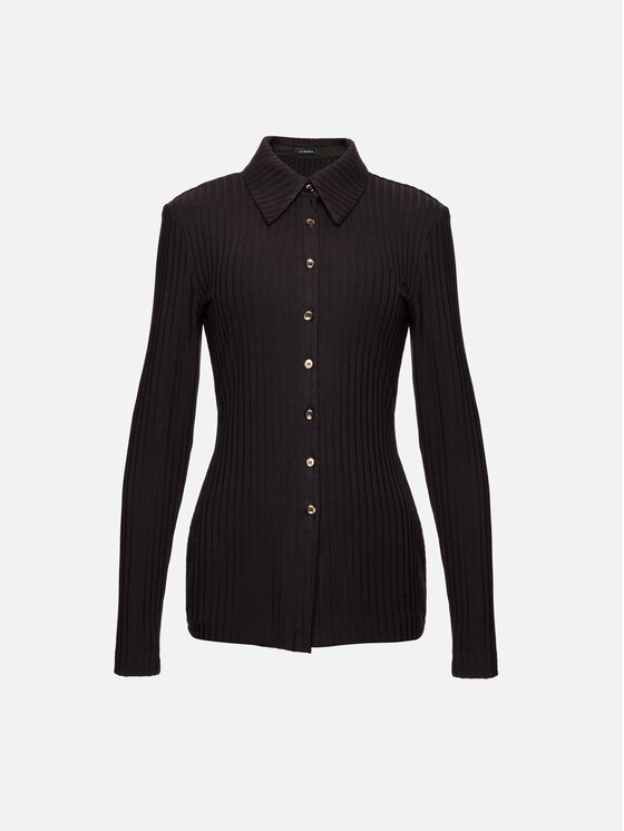 La Mania La Mania Bluzka COMELLE Brązowy ciemny Basic Fit