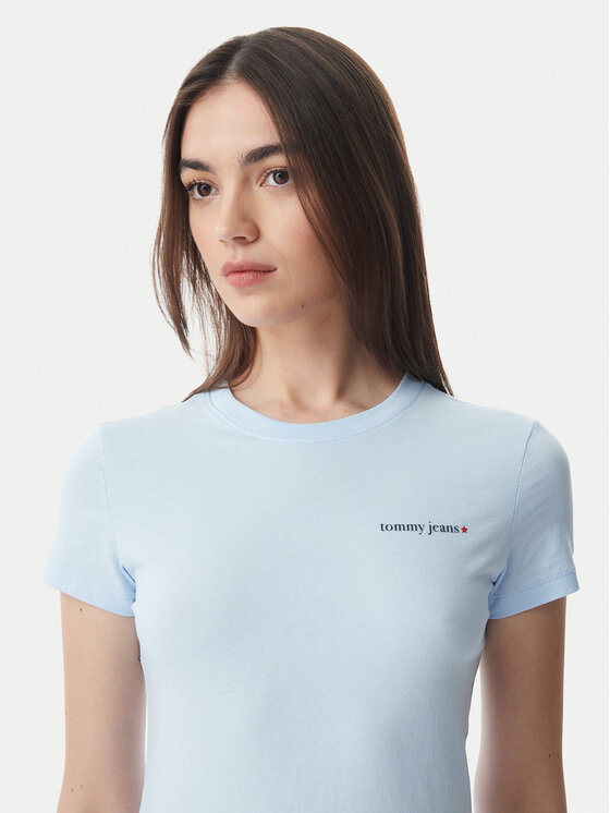 Tommy Jeans Tommy Jeans T-Shirt Ess Logo DW0DW23479 Hellblau Slim Fit