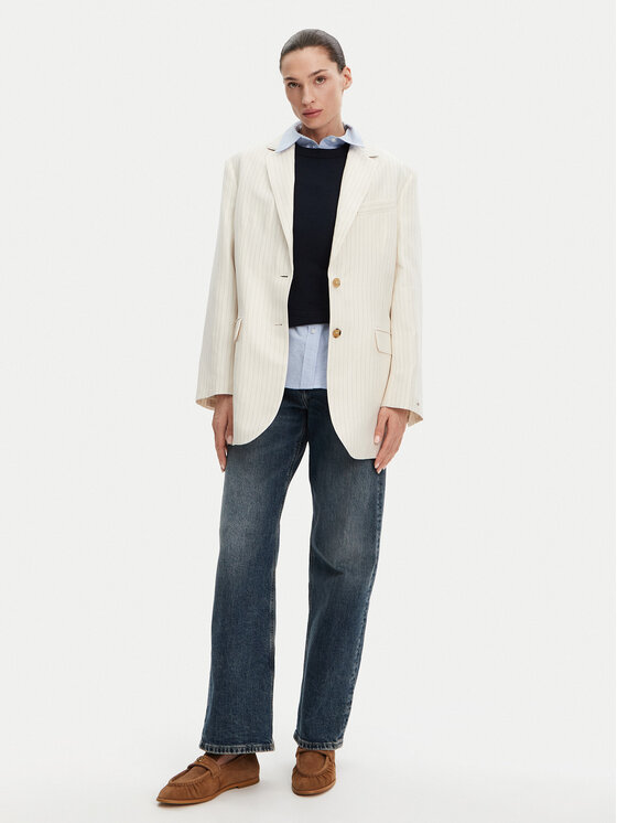 Tommy Hilfiger Tommy Hilfiger Marynarka WW0WW46167 Beżowy Relaxed Fit