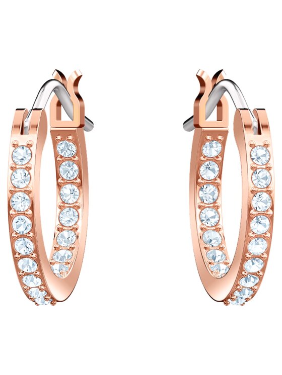 Swarovski Swarovski Kolczyki Duo Pierced Earrings Hoop Evil Eye 5425857 Różowe złoto