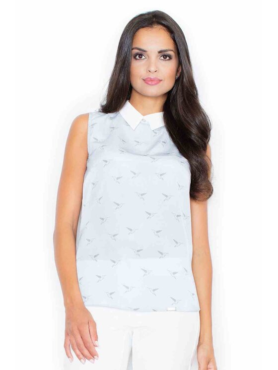FIGL FIGL Bluzka M370 Niebieski Regular Fit