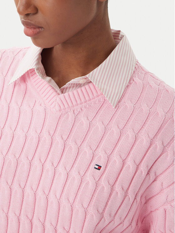 Tommy Hilfiger Tommy Hilfiger Sweater WW0WW48433 Világos rózsaszín Regular Fit