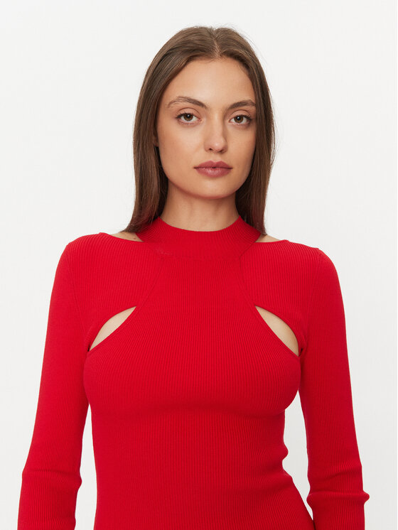 HUGO Hugo Džemper haljina Sirgin 50493747 Crvena Slim Fit