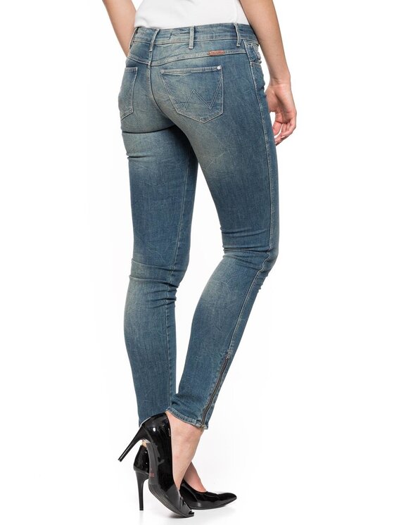 Wrangler Wrangler Jeansy COURTNEY SKINNY Zielony Skinny Fit