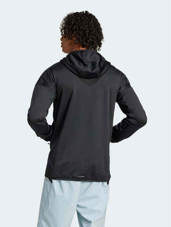 adidas adidas Bluza Terrex Xperior Climawarm+ Wind Light Fleece Hooded Czarny Slim Fit