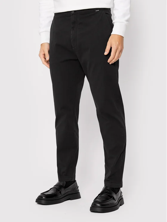 Calvin Klein Stoffhose Modern Twill K10K108153 Schwarz Regular Fit