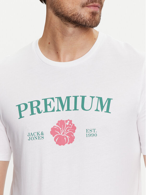 Jack&Jones Jack&Jones T-shirt Jprblaalfie 12259673 Bijela Regular Fit