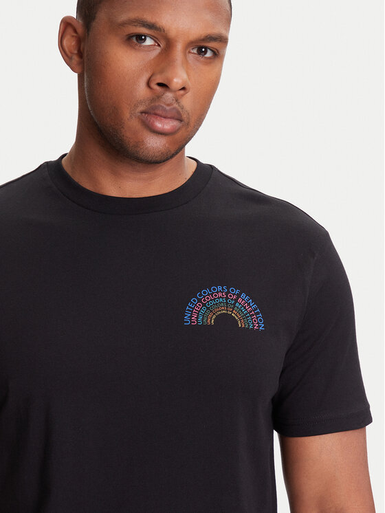 United Colors Of Benetton United Colors Of Benetton T-shirt 3I1XU1096 Crna Regular Fit