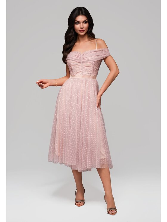 Ombre Ombre Sukienka koktajlowa LA-OM-DLR131 Różowy Regular Fit